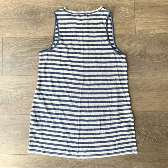 Aritzia Wilfred Free Striped Tank Top Sleeveless White Blue Linen Size XXS - Picture 11 of 11